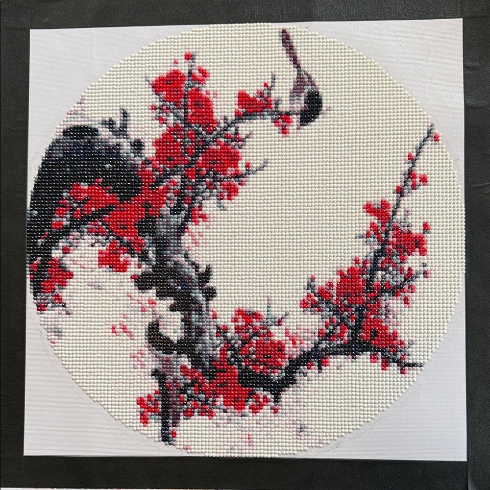Red and Black Floral Diamond Painting
